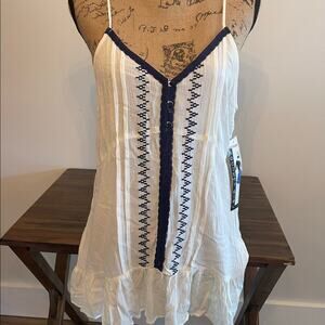 Society Girl Embroidered Boho Tank Top